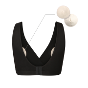 Kojicí podprsenka bambus Nuuma Black s vyjímatelnými vložkami + prací sáček Moniel