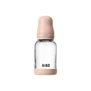 Antikoliková skleněná láhev s kaučukovým dudlíkem 120 ml Bibs Ivory