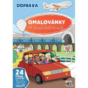 Omalovánky A4 se samolepkami Doprava