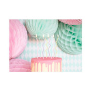 Svíčky dortové úzké spirály pastelové 8 ks