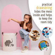 Koš na hračky bavlněný uzavíratelný 43 l Sipo