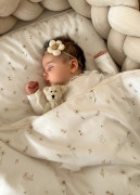 Dětské povlečení do postýlky 100 x 135 cm bavlněný satén Drobné květy Infantilo 