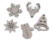 Dřevěné dekorace vánoční k zavěšení/domalování 