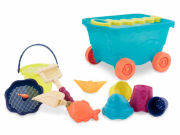 Vozík s hračkami na písek modrý B-Toys