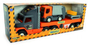 Auto nákladní Super Tech Truck návěs 78cm + auto popelář 24cm plast Wader