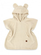 Dětské mušelínové pončo lux s kapucí Teddy rychleschnoucí béžové