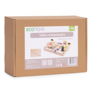 Dřevěná Montessori manipulační tabule pro děti LED senzorická s volantem auta