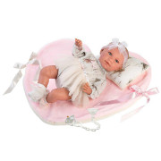 Obleček pro panenku miminko New Born velikosti 40-42 cm Llorens 2dílný bilý