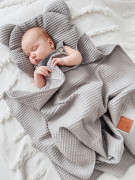 Waflová letní sada polštářku s přikrývkou Šedá Infantilo