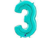 Fóliový balónek modrá Tiffany 66 cm číslice