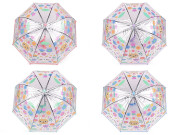 Dětský průhledný vystřelovací deštník Králíčci