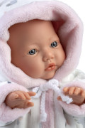 Realistická panenka miminko s měkkým látkovým tělem 32 cm Little baby Llorens