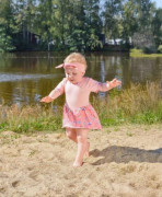 Body šaty tenké set Outlast® UPF 50+ Sv. broskvová, motýlci