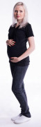Těhotenské a kojící triko s kapucí, kr. rukáv - černé 