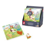 Dřevěné vkládací puzzle s úchytem Zvířátka Janod Farm