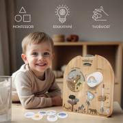 Dřevěná Montessori deska Počasí