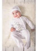 4-dílná kojenecká souprava v Eko krabičce Bobas Fashion Teddy bílá