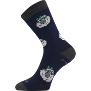 Ponožky dětské slabé z merino Vlněnka s ionty stříbra Tmavě modré