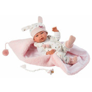 New Born holčička 73886 Llorens - realistická panenka miminko - 40 cm