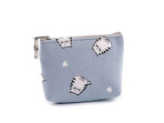 Malá peněženka/klíčenka kočka, textilní 11x8 cm