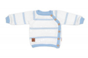 Pletená sada pro miminko s jemným proužkem 3dílná lux modrá - bílá Baby Nellys