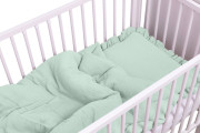 Mušelínové povlečení s volánkem 120 x 90 cm s výplní mátová Infantilo