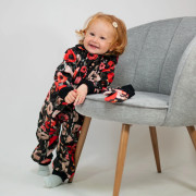 Rostoucí softshellová kombinéza s fleecem Vlčí máky černá Esito