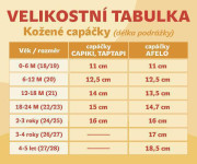 Kožené capáčky 0-6 m (18-19) 11 cm Afelo MEDVÍDEK malinový