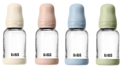 Antikoliková skleněná láhev se silikonovým dudlíkem 120 ml Bibs