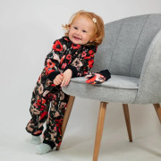 Rostoucí softshellová kombinéza s fleecem Vlčí máky černá Esito