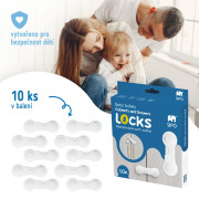 Bezpečnostní zámky na skříňky a zásuvky sada 10 ks Sipo