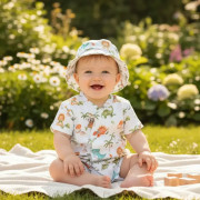 Klobouk mušelín Dino baby bílá Esito