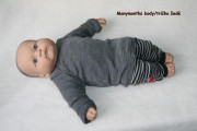 Manymonths body/tričko merino ŠEDÉ vel. 3-6/9 měsíců (62-74)