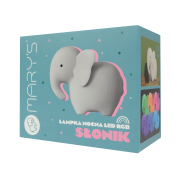 LED silikonová noční lampička Rgb s dálkovým ovladačem - slon Mary's 