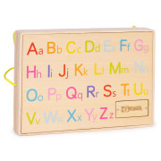 Dřevěná Montessori manipulační tabule pro děti LED senzorická s volantem auta