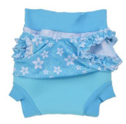 Plavky Happy Nappy kostýmek - Modré květy