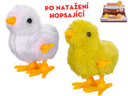 Kuřátko plyšové po natažení skáče, 9 cm, 2 barvy