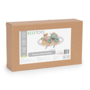 Dřevěná dětská čajová sada s konvicí a šálky, 14 dílů