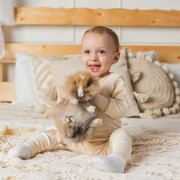 Rostoucí žebrované legíny Color Denim blue - modrá Esito