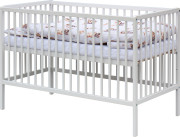 Dětská postýlka s kompletní výbavou bílá 120 x 60 cm Králíček šedý Scarlett 