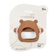 Silikonové kousátko na ruku medvídek - karamelové New Baby