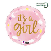Kruh - Je to holčička 18"/46 cm fóliový balónek nafukovací
