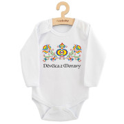 Dětské body s potiskem Lidový vzor Děvčica z Moravy New Baby