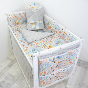 7 dílná sada do postýlky Minky World 100 x 135 cm Esito - stříbrná
