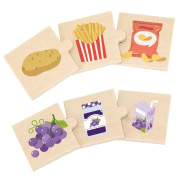 Dřevěné puzzle trojice-jídlo