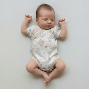 Zavinovací kojenecké body krátký rukáv mušelín Kočička Baby Service