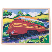 Dřevěné puzzle historický vlak Vévodkyně z Hamiltnu 35 dílků Bigjigs Toys