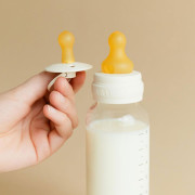 Antikoliková skleněná láhev s kaučukovým dudlíkem 240 ml Bibs