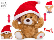 Medvěd plyšový nasazující si santovskou čepici zvuk Take Me Home