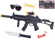 Samopal 44 cm na baterie se světlem a zvukem s doplňky 3 ks